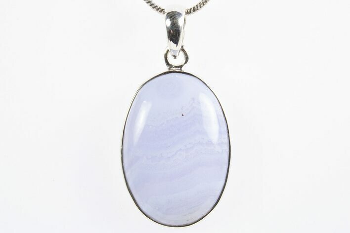 Blue Lace Agate Pendant (Necklace) - Sterling Silver #305016